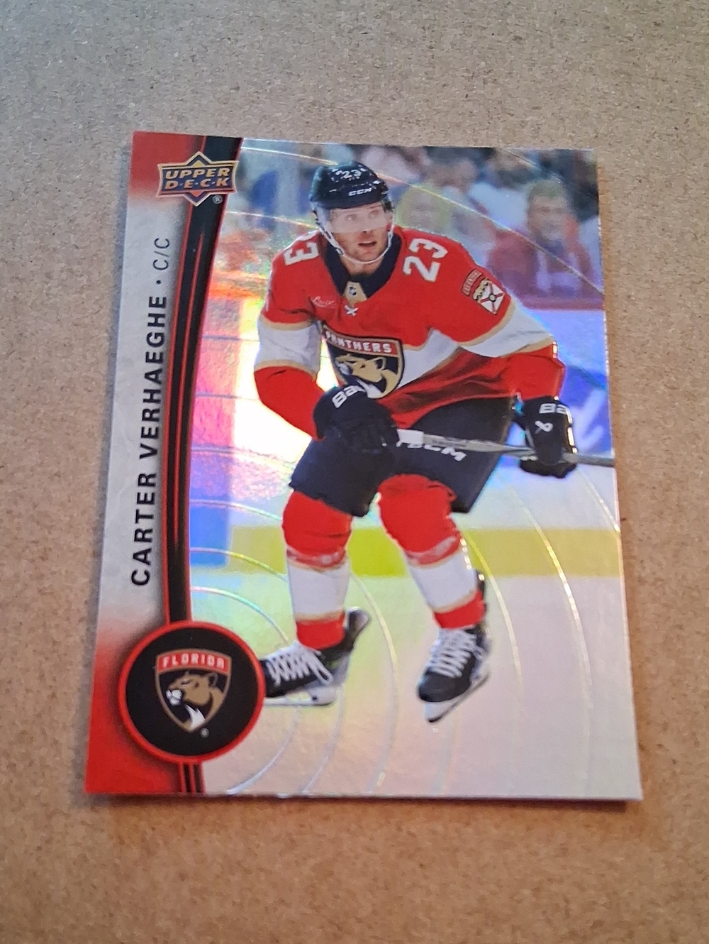 Upper Deck Carter Verhaeghe Florida Panthers NHL Hockey Trading Cards